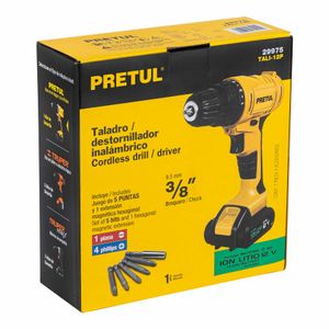 Taladro Inalámbrico 3/8" 12V Pretul Tali-12P