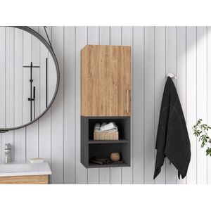 Gabinete de Baño Oporto, Miel y Plata Oscuro, con espacio para guardar objetos de aseo personal