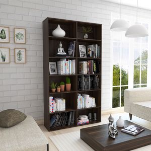 Biblioteca Taira, Caoba, con Amplio Espacio de Almacenamiento