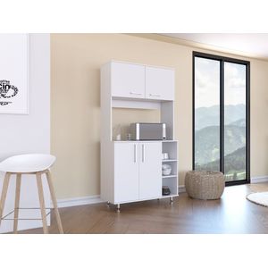 Alacena Everton, Blanco, con Cuatro Puertas y Patas de Acero  ZF