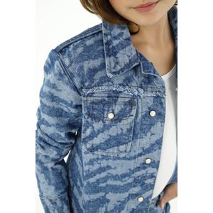 Chaqueta azul estampado animal print para niña