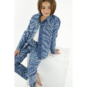 Chaqueta azul estampado animal print para niña