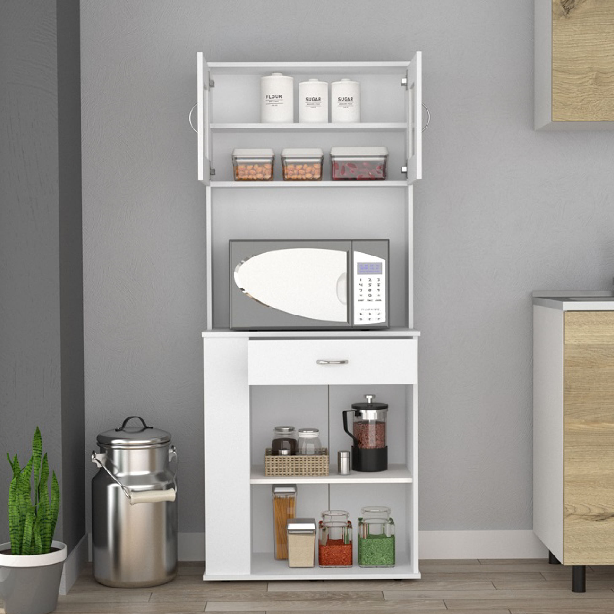 Mueble para Microondas Cocina Capitan Bertolini Color Blanco