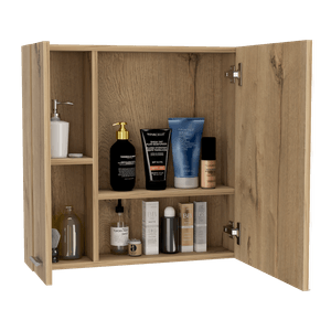 Gabinete de Baño Depp, Café Claro, con Puerta Espejo y Dos Entrepaños